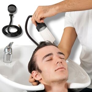 NWT 🖤 CHALUT BEAUTÉ Salon Shampoo Bowl Black Rubber Hose Receiver Kit